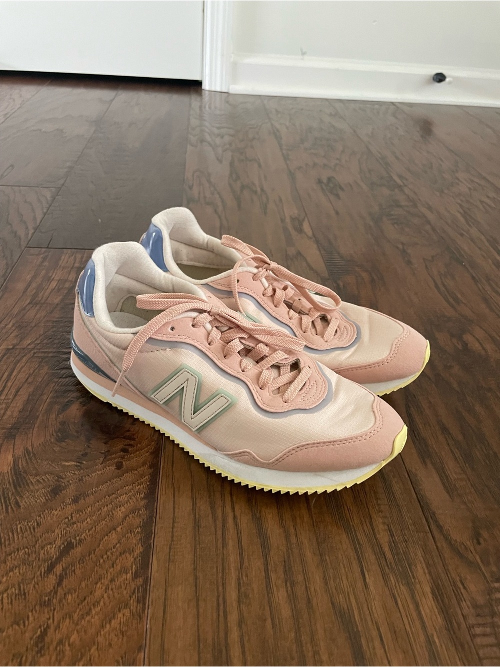 New Balance Pastel Pink and Light Blue Low-Profile Sneakers